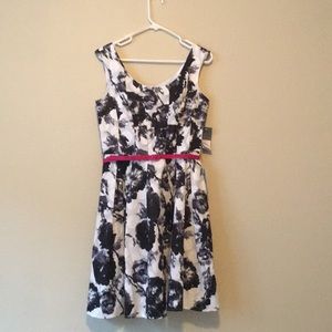Black and white floral dress
